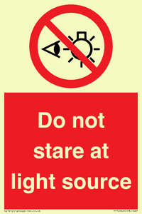 Do not stare at light source